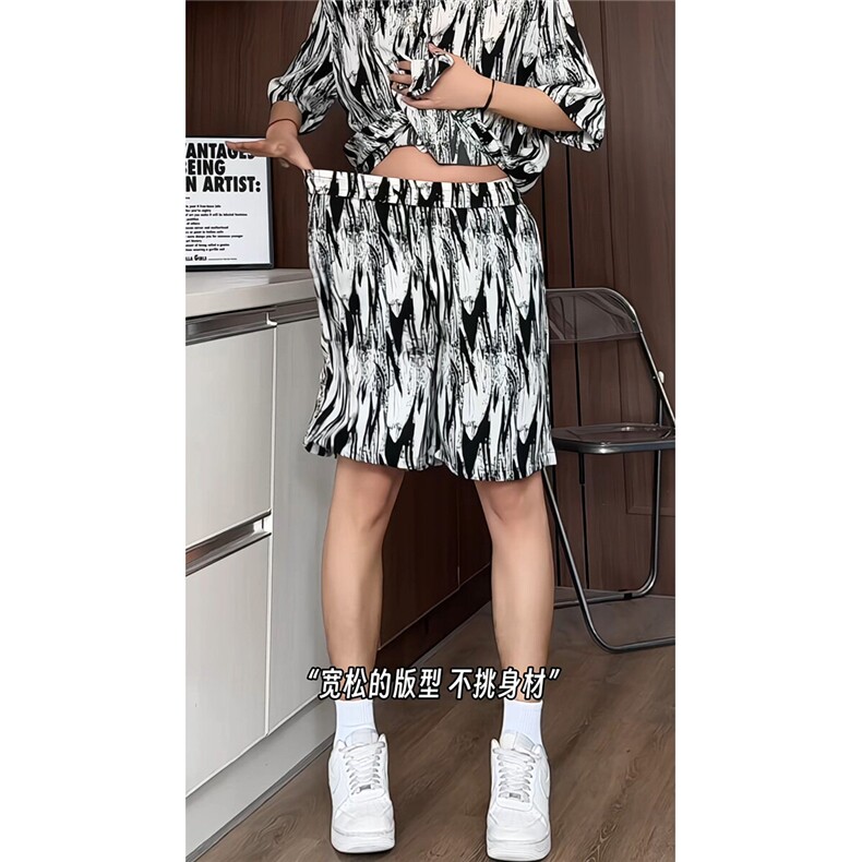 短袖衬衫男+短裤男套装男100%聚酯纤维M-5XL大码TZ78721P50控98,男装牛仔裤,星座226-1