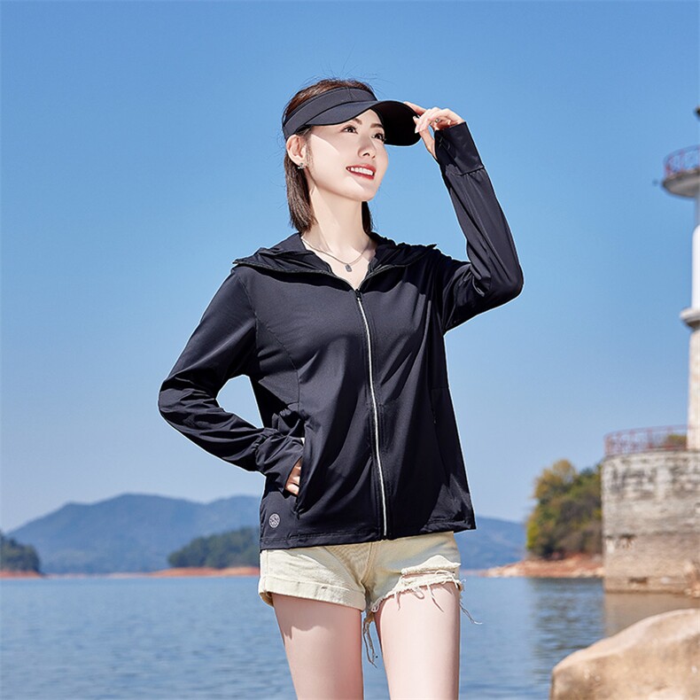 大帽檐冰丝凉感防晒衣女2025新款夏季UPF50+防紫外线轻薄透气外套,女装防晒衣,可可小西