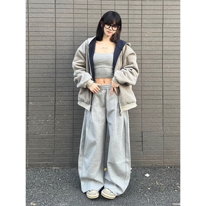 解构设计情侣阔腿弯刀卫裤男女春秋宽松爵士舞休闲运动裤CAK30图片