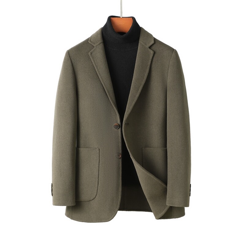 HYD9231秋冬2026年男士新款双面呢大衣羊毛外套呢子外套，男装毛呢大衣，电商B360