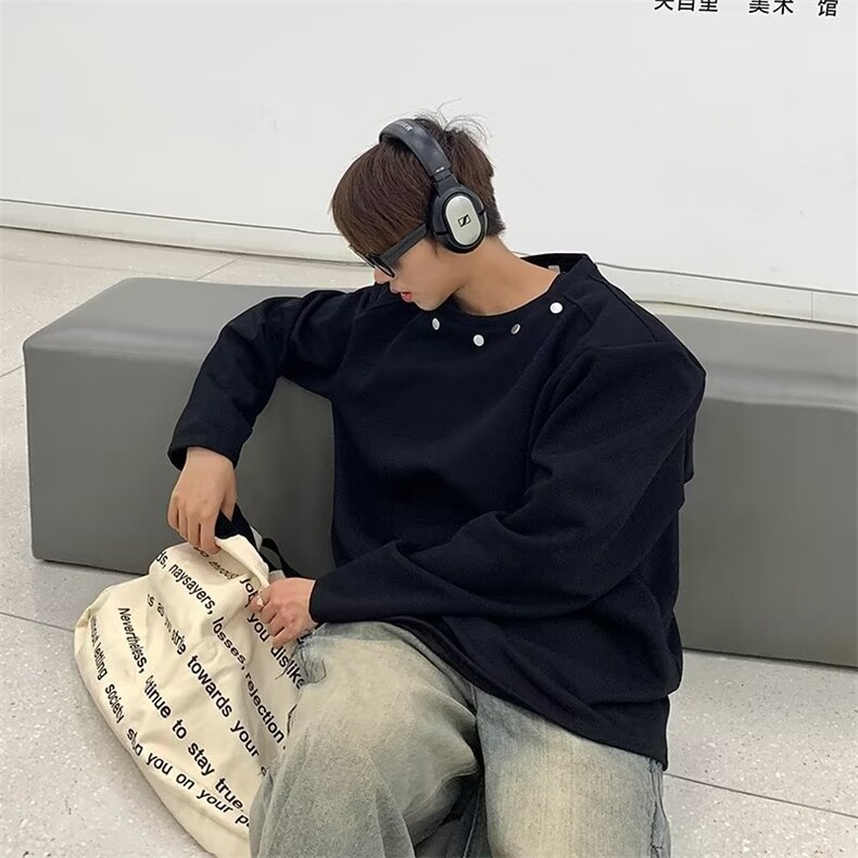 卫衣男潮ins港风潮流圆领铆钉FW41P35,男装卫衣,星座1116-2