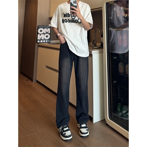 现货 水洗复古宽松直筒牛仔裤男 K5806-P50 控78图片