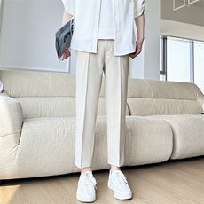 轻熟风夏季薄款宽松休闲裤垂感顺滑9分西裤男装1412-2/5078/P58，男装休闲裤，星座1412-2
