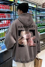 秋冬大码连帽小熊卫衣外套男宽松情侣A071-W560-P50，男装卫衣，电商A071
