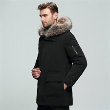 2020电商B247冬季新款派克服短款商务外穿大毛领休闲男1909-P2250，男装羽绒服，电商B247