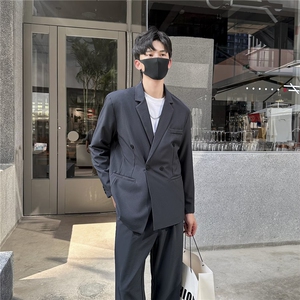 2025春季新款时尚西服双排扣商务休闲潮流修身韩版西装男正装图片