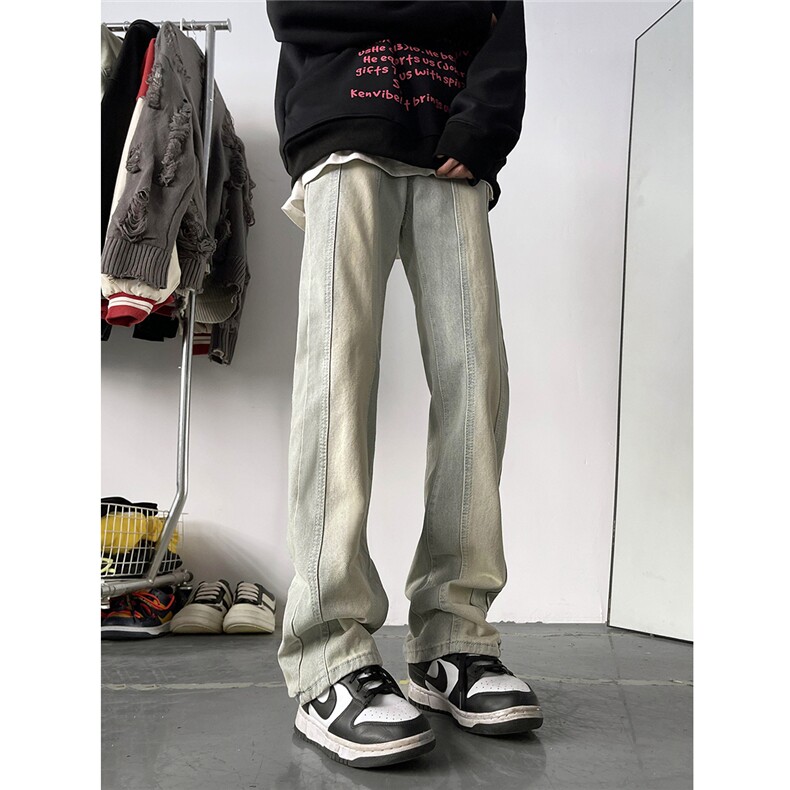 Cleanfit美式复古渐变撞色修身牛仔裤5XZ502-K713-P65控88,男装牛仔裤,星座502