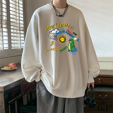 圆领卫衣男大码加厚加绒长袖t恤男S6219-P28加绒款-P33，男装卫衣，电商A040