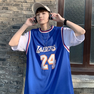 运动套装男篮球服港风潮流2023夏季新款ins短袖T恤短裤W2452-P35,男花t恤搭配短裤图片