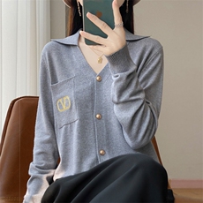 秋冬新款针织开衫时尚简约百搭，女装针织衫/毛衣，源达羊绒