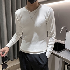 店主风秋冬新款V领套头长袖针织毛衣小伙打底衫301A-1/M55/P45，男装T恤，星座301A-1