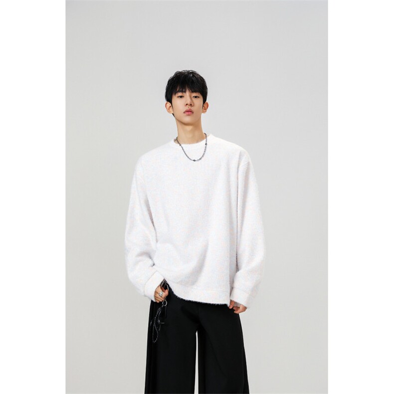 WY10156-特批40控78新款圆领简约套头宽松大码卫衣糯米衣服男,男装卫衣,电商A059