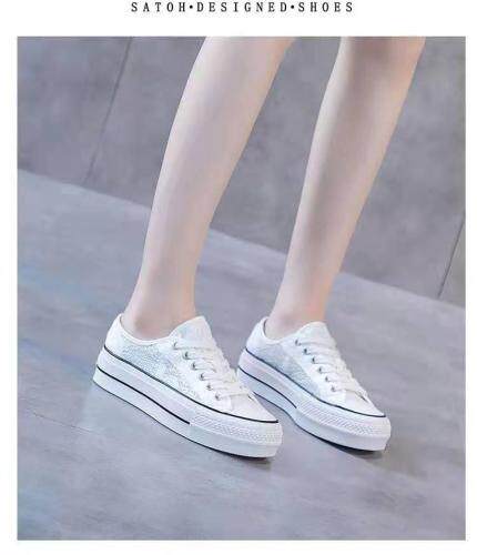 2021真皮内里蕾丝时尚百搭潮流帆布鞋，其它，她他麦