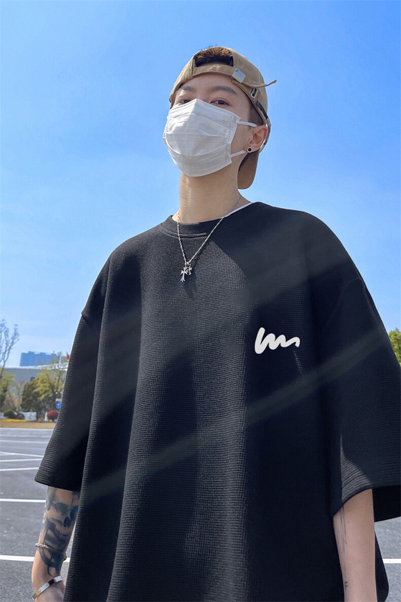 华夫格短袖高品质重磅220克小波浪印花HT3150-特p16,男装T恤,星座508（原C305）