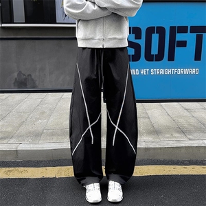 新款撞色哈苏线防泼水防风户外运动大码弯刀裤男K24105-特P25控58图片