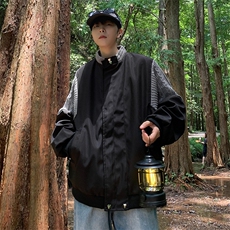 飞行员夹克潮牌美式针织拼接外套春秋宽松痞帅棒球服JK901-P65，男装夹克，星座1001-1