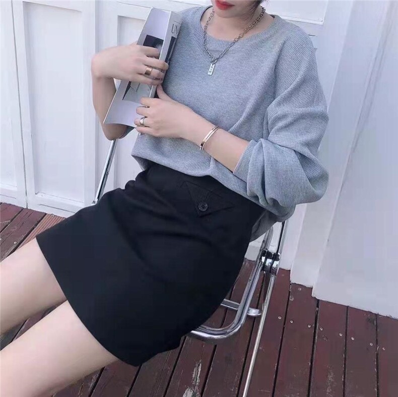 华夫格简约经典卫衣,女装卫衣/绒衫,1+1 MAIN ROAD