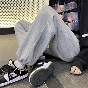 大码S-3XL  秋冬手工编织抽绳卫裤男宽松直筒休闲裤  K1793-P28图片