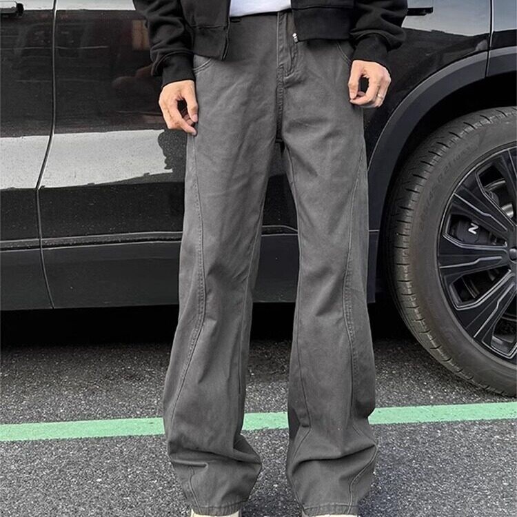 2025美式复古直筒工装休闲裤男女潮流ins宽松百搭长裤G375p55,男装工装外套,电商D256-2(原A064-2)