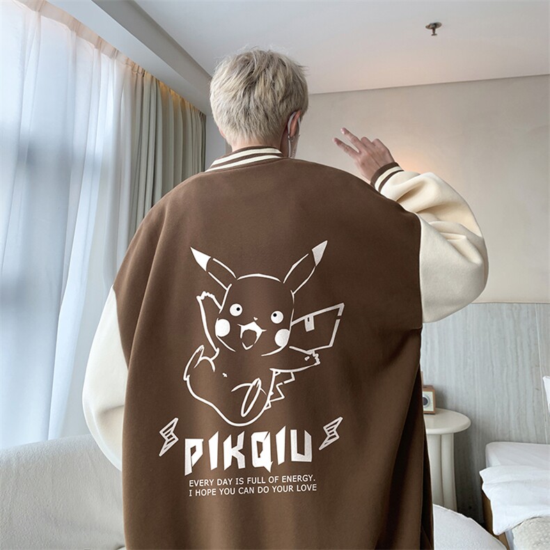 摇粒绒棒球服男大码开衫卫衣男夹克BF86078-P65,男装夹克,电商A040