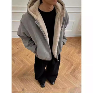 现货高品质美式冬季重磅座山雕大毛毛领pu皮棉衣男女加厚外套图片