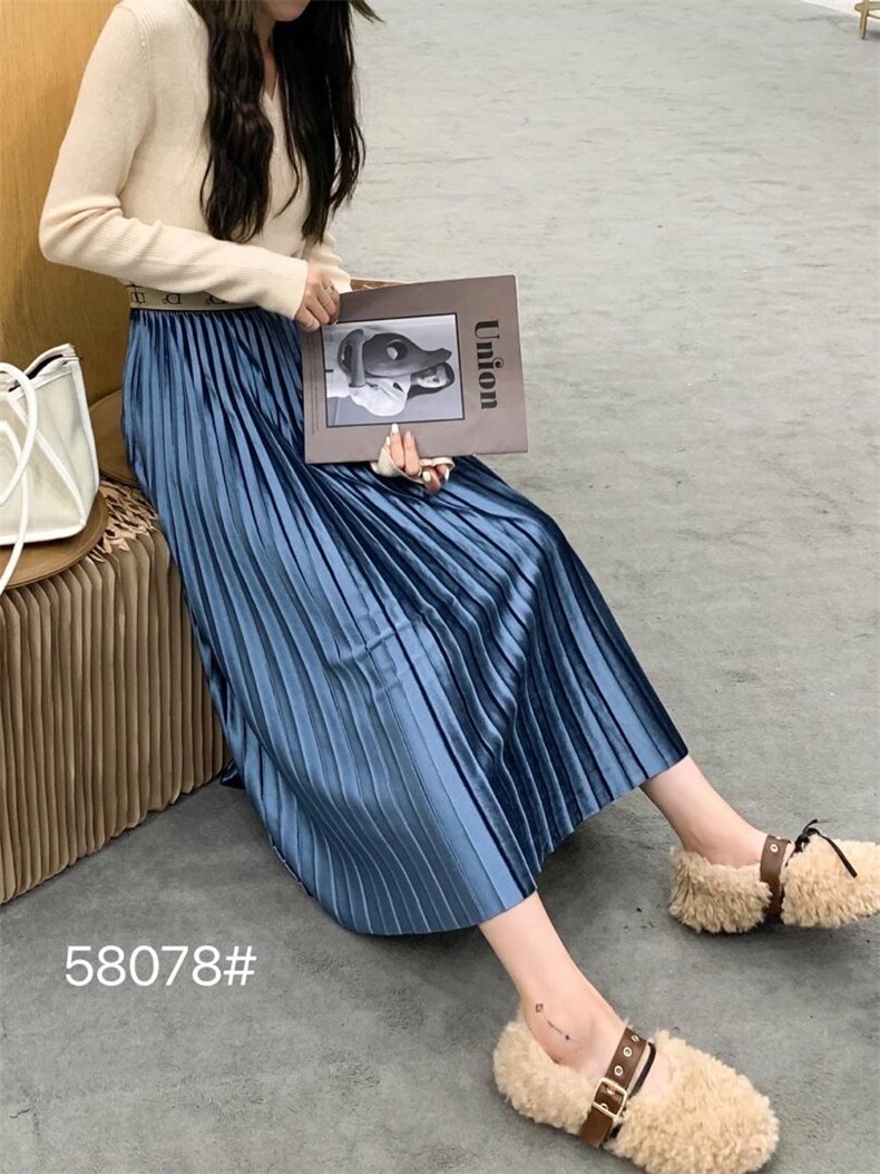 丝绒百褶裙，其它，千百莲