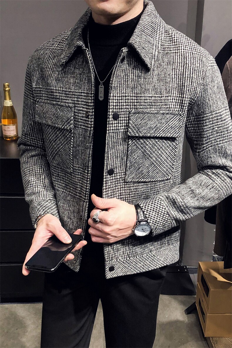 店主风轻熟小伙毛呢夹克休闲宽松修身外套男A236-JK-6015-P130,男装夹克,电商A236