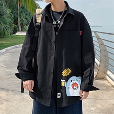 春季长袖衬衫男宽松港风衬衣男外套男CSCS274-P35，男装衬衫，电商B371