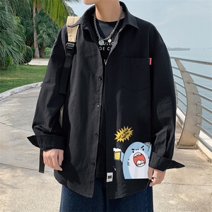 春季长袖衬衫男宽松港风衬衣男外套男CSCS274-P35图片