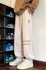 港风麂皮绒休闲裤男宽松拖地束脚裤卫裤XZ214-8KP619P45，男装休闲裤，星座1204-3