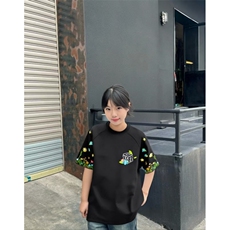 H0691-P35全刺绣索罗娜领口+包边拉肩短袖T恤女，男装T恤，星座617A-2