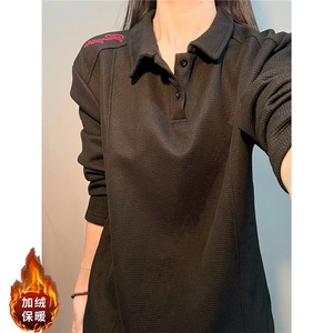 [004] 加绒polo衫卫衣男女翻领正肩长袖t恤打底衫 A079-W3367-P38图片