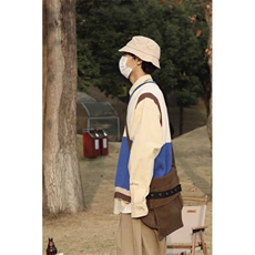 1506-1/Q31301/P43无袖v领针织背心男女马甲撞色日系复古坎肩毛衣，男装背心/马甲，星座1506-1