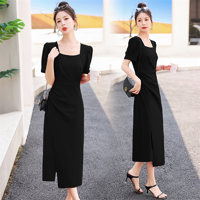2025年夏季新款气质收腰显瘦通勤淑女连衣裙，女装连衣裙，盈茜
