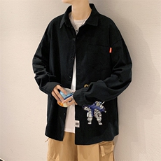 春季长袖衬衫男宽松港风衬衣男外套男CSCS285-P35，男装衬衫，电商B371