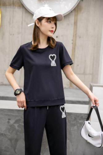 现货供应：爱心休闲套装M一XXL，女装套装/套裙，拉思维加丝