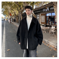 加棉加厚毛呢大衣短款风衣外套504-F23-P85控128(加棉P95控138)，男装毛呢大衣，星座504