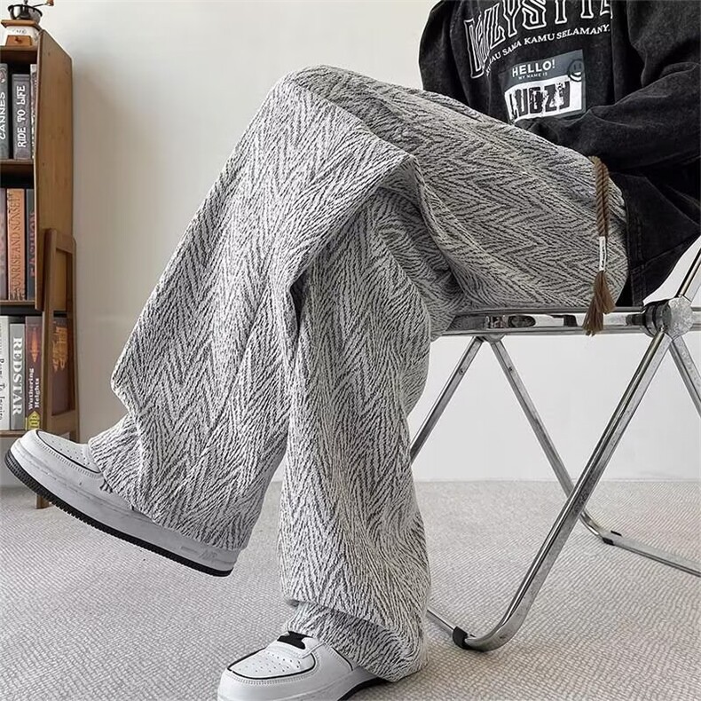 男士春秋季潮牌宽松立体裤腰直筒休闲裤子百搭纯色垂感阔腿运动裤,女装休闲裤,星座506A