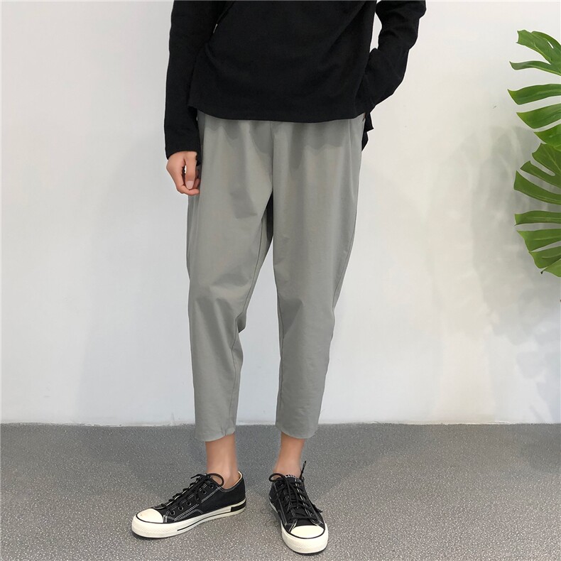 2025新/秋港风男士休闲裤9分长裤宽松店主风裤子哈伦裤薄8325/P45，男装休闲裤，电商B381-2