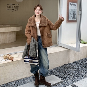 复古两面穿羊羔毛外套女2025冬季新款皮毛一体8060-P205-K295图片