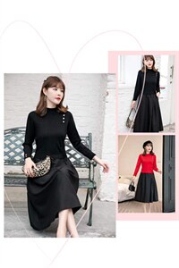 毛衣拼接连衣裙，两个颜色，三个尺码,女装针织衫/毛衣,依柏璐