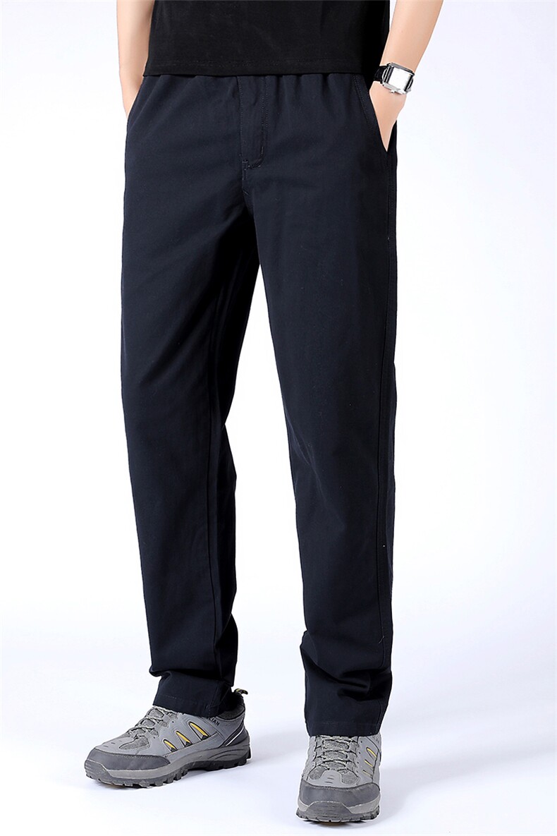 秋款大码裤男裤宽松直筒百搭纯棉长裤松紧裤腰男裤8503p42，男装休闲裤，1203-1（原钱塘5012-1）