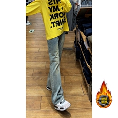 B221美式ins高街修身微喇牛仔裤LK24168-特P38控68加绒特P48控88，男装牛仔裤，电商B221