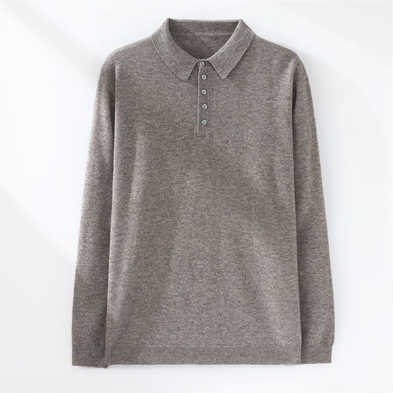 2025年秋季套头套头衬衫领男士polo领时尚百搭通勤简约休闲，男装针织衫/毛衣，锦驼羊绒