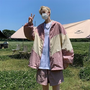 套装防晒衣男韩版潮流拼色帅2026夏季薄款ins口袋五分裤W4875-P56图片