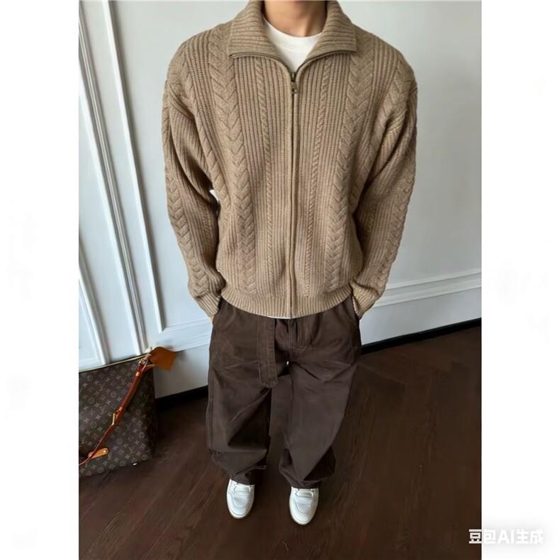 春装绞花肌理针织衫毛衣开衫外套H166,男装针织衫/毛衣,星座1212