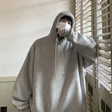 wassuphappy连帽卫衣男款春秋季潮牌复古慵懒风上衣情侣休闲外套，男装卫衣，电商A040
