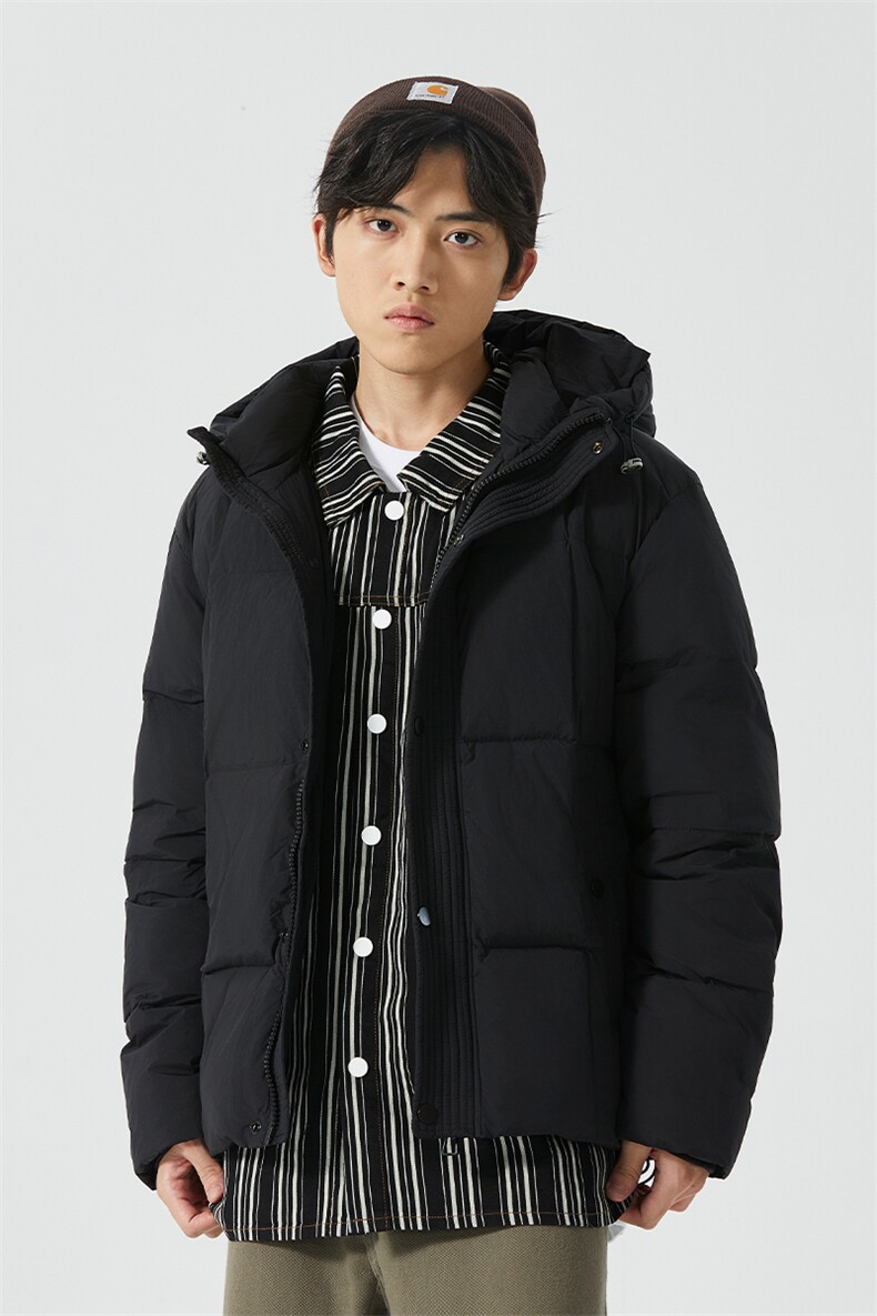 新标90白鸭绒简约休闲连帽外套纯色加厚羽绒服ESY0209-P210,男装羽绒服,电商B306