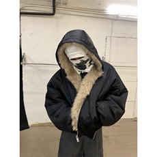 网图美潮座山雕加厚大毛领棉服外套W1877/特P110，男装棉衣，电商B350