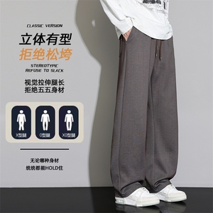2025秋季新款男休闲长裤宽松直筒裤简约阔腿裤运动裤Z6913-P40